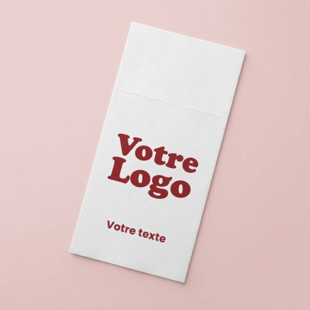 Serviette microgaufré pliage kangourou blanc